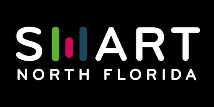 SMART NORTH FLORIDA with stylized "M" made of three upright bars that resemble an "H"