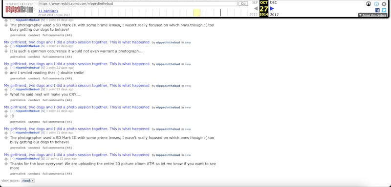 A screenshot showing u/nippedinthebud's reddit profile in 2014, which is alleged to have belonged to actor Simu Liu. 