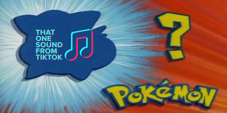 pokemon reveal screen with 'That one sound from tiktok' logo