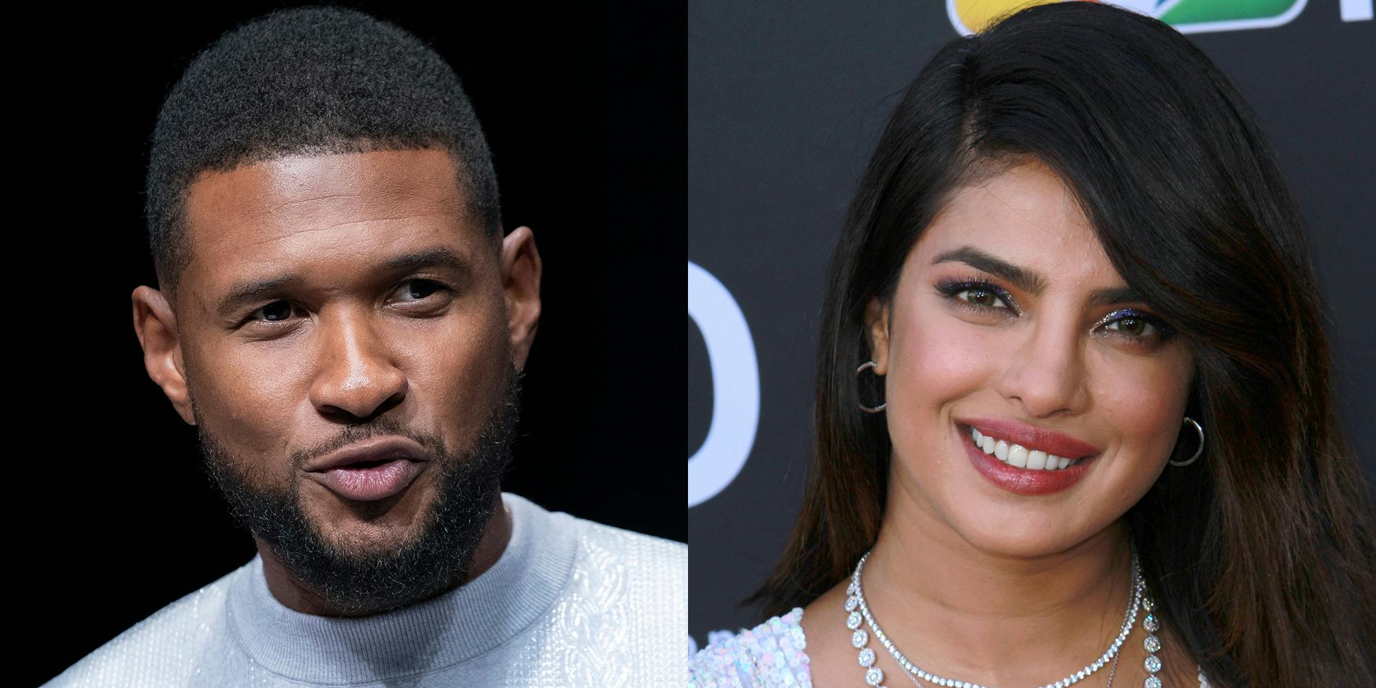 usher (l) priyanka chopra (r)