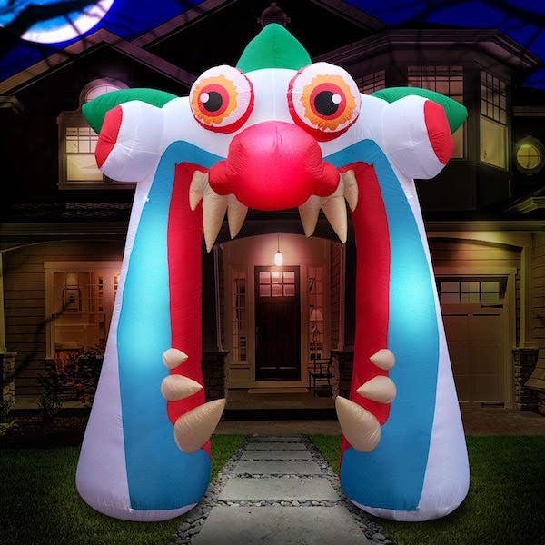 Enter the inflatable clown mouth with pointy teeth looking to scratch