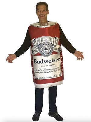 Man in a budweiser costume