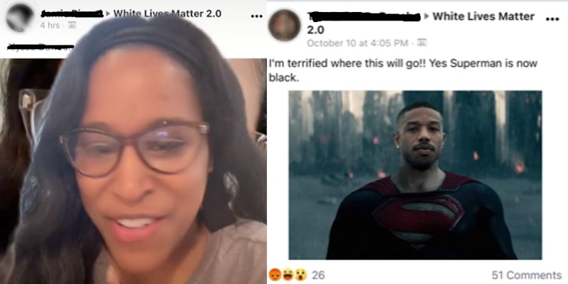 Denise Bradley is exposing anti-Black content in 'white lives matter' groups on Facebook