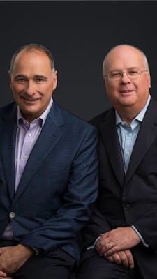 David Axelrod and Karl Rove teaching business classes on masterclass