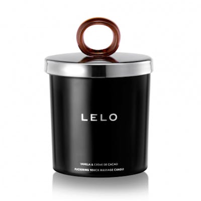 LELO massage oil candle with silver lid