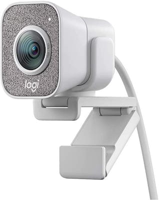 White and grey webcam with logtitech logo