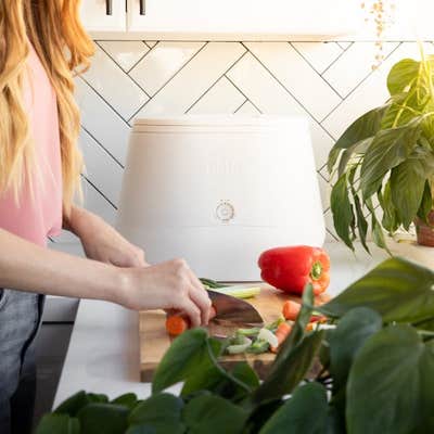 White Lomi countertop composter