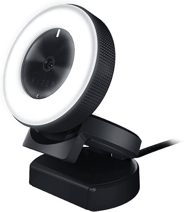Black webcam with light right circling the camera