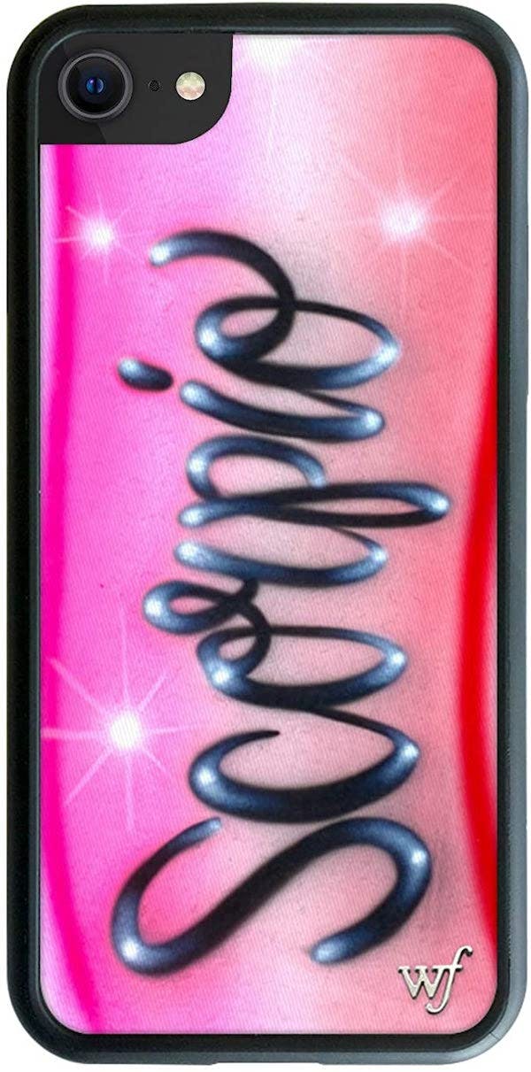 Airbrushed Scorpio iPhone case in pinks oranges whites and blacks