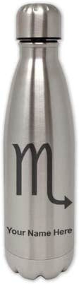 Scorpio stainless steel water bottle with engravings