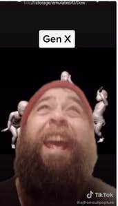 An image of a TikToker talking about the Dancing Baby meme.