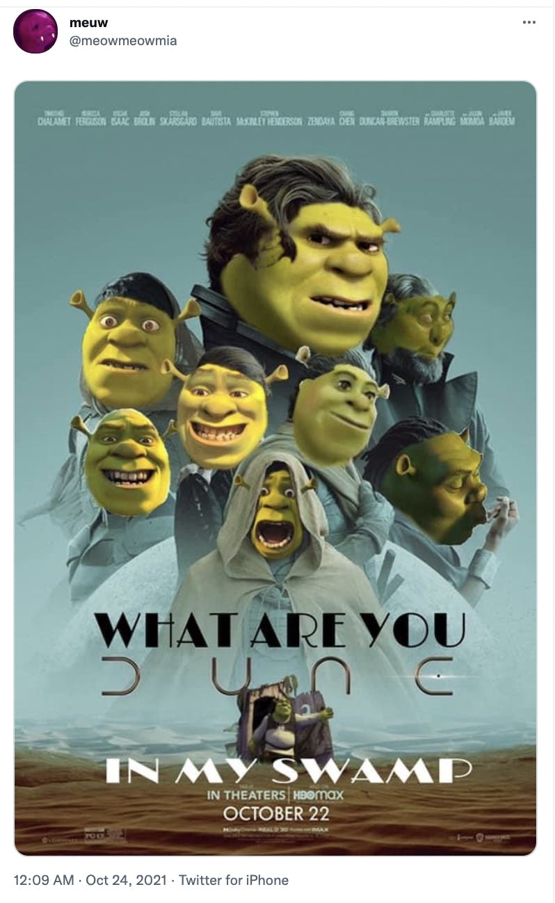 Dune Shrek poster meme