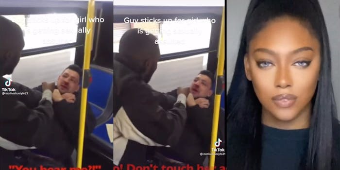 TikTok shows man protecting attacker on bus