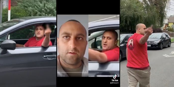 Man flipping off camera in viral video