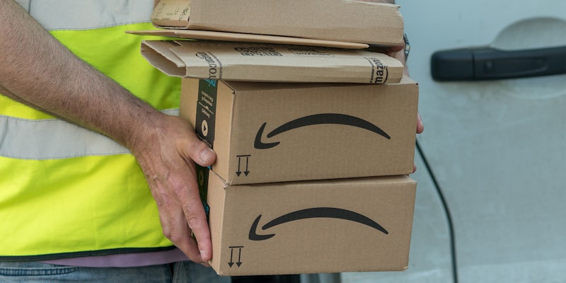 amazon packages with inverted logo