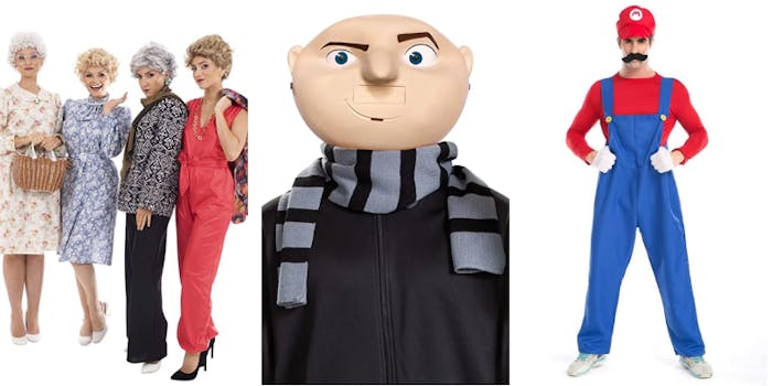 Group Halloween costume ideas including golden girls, despicable me, and super mario bros.
