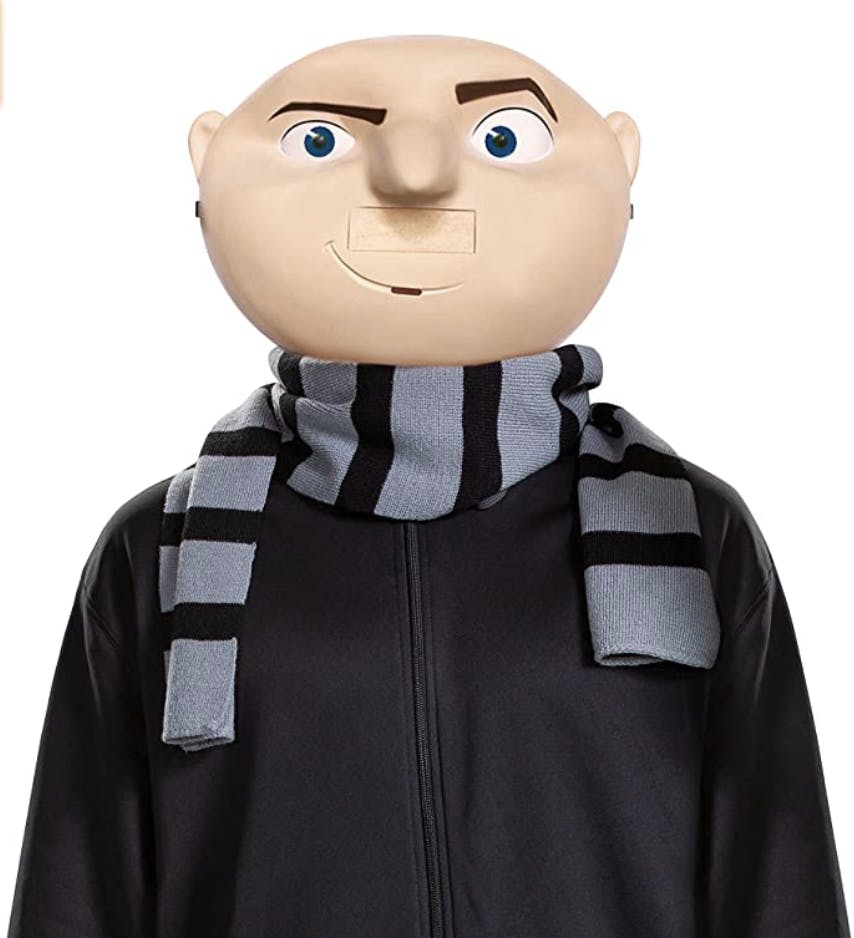 Group Halloween costumes example Gru from the Despicable Me costume, a large mask of the character from the movie
