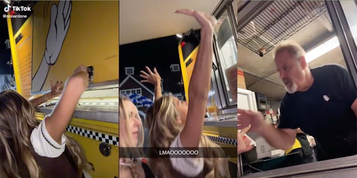 In a TikTok, a group of women are seen opening a food truck after it was closed.