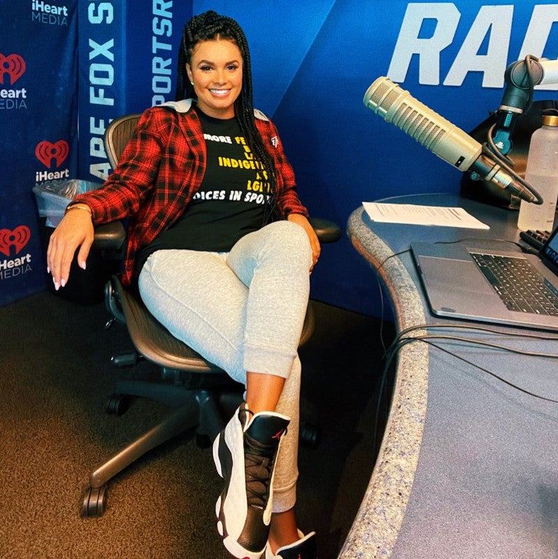 Joy Taylor wears Megan Reyes' diversity shirt