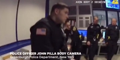 In bodycam footage, Greenburgh, NY police officers are seen laughing after Officer Kristin Stein was assaulted by a male colleague.