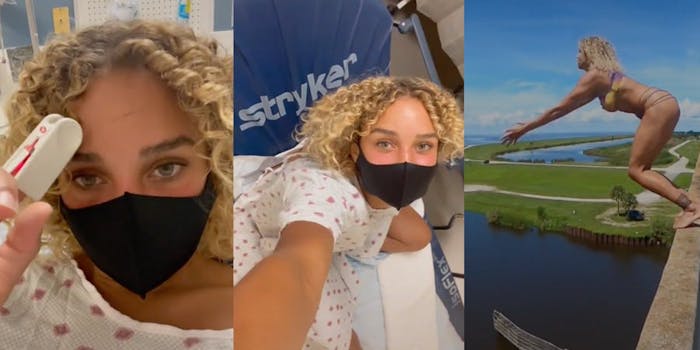 salah brooks in the hospital after diving accident that gave her a 'third hole', salah brooks diving