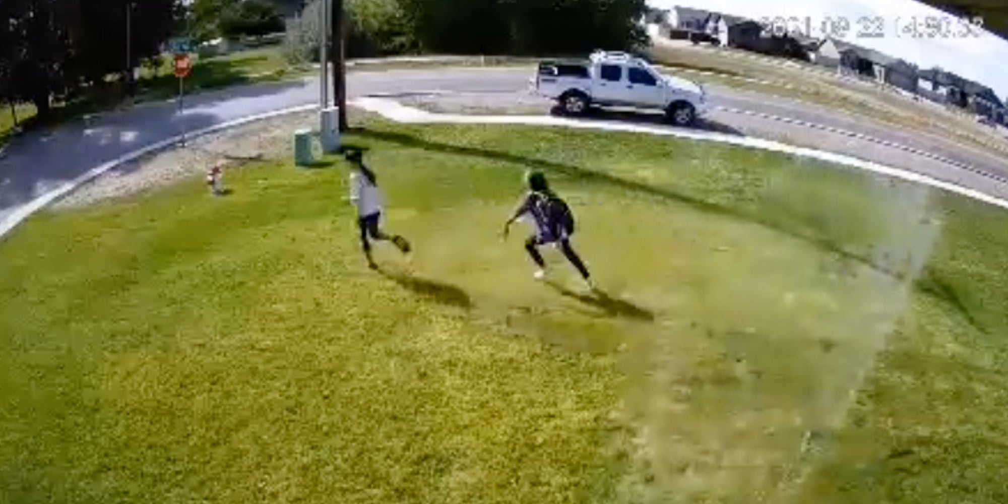 people being sprayed by tiktoker's sprinkler