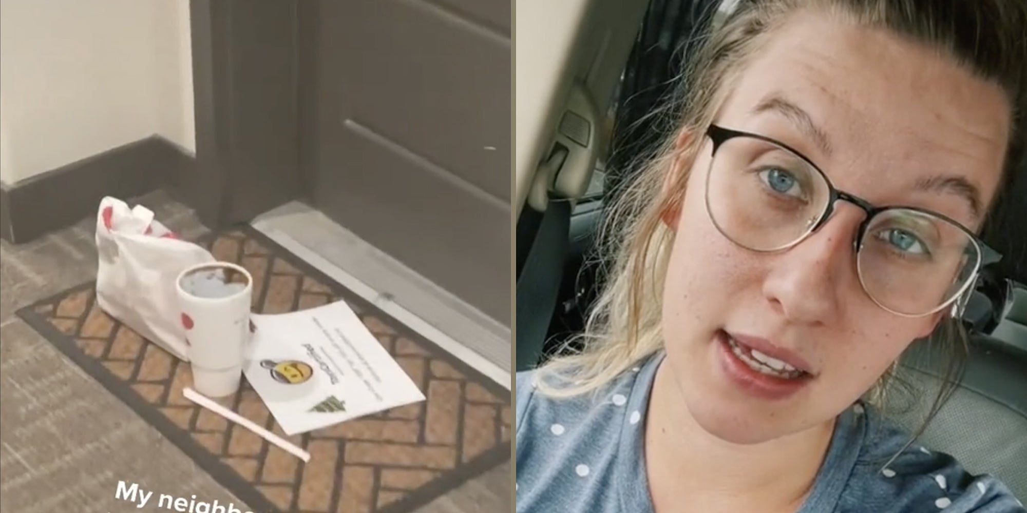 uber eats on doorstep, tiktoker speaking