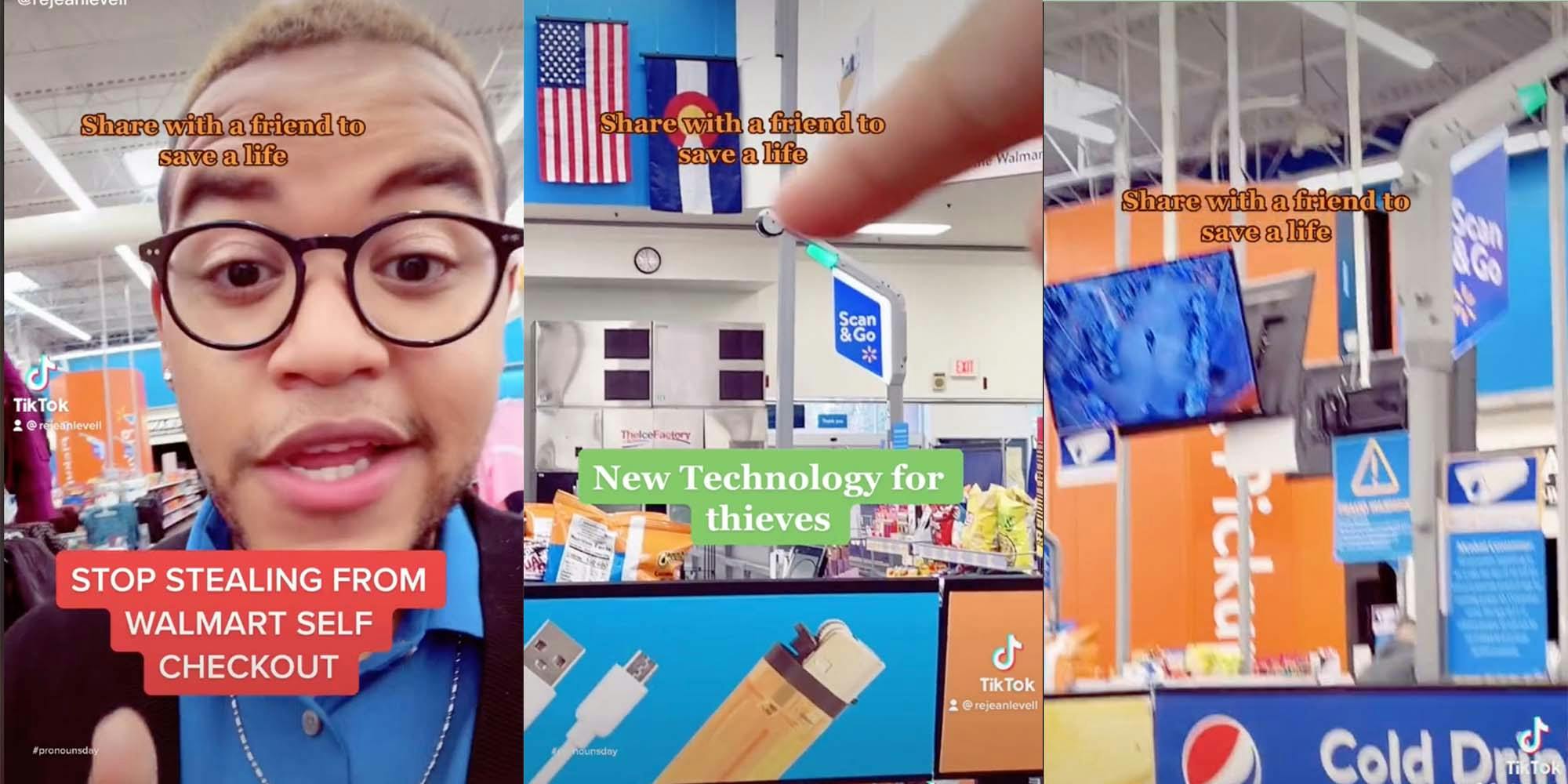 A TikTok shows new surveillance technology at a Walmart.