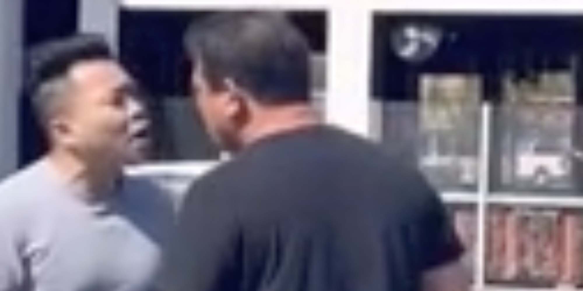 In a video posted on Reddit, a white man tells an Asian man to 'go eat some fucking rice.'