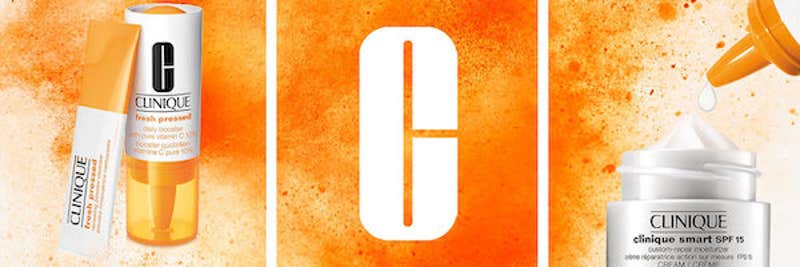 Clinique vitamin C set in orange and white for best skincare gift sets