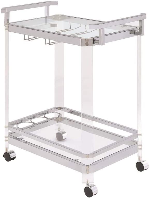 Glass bar cart