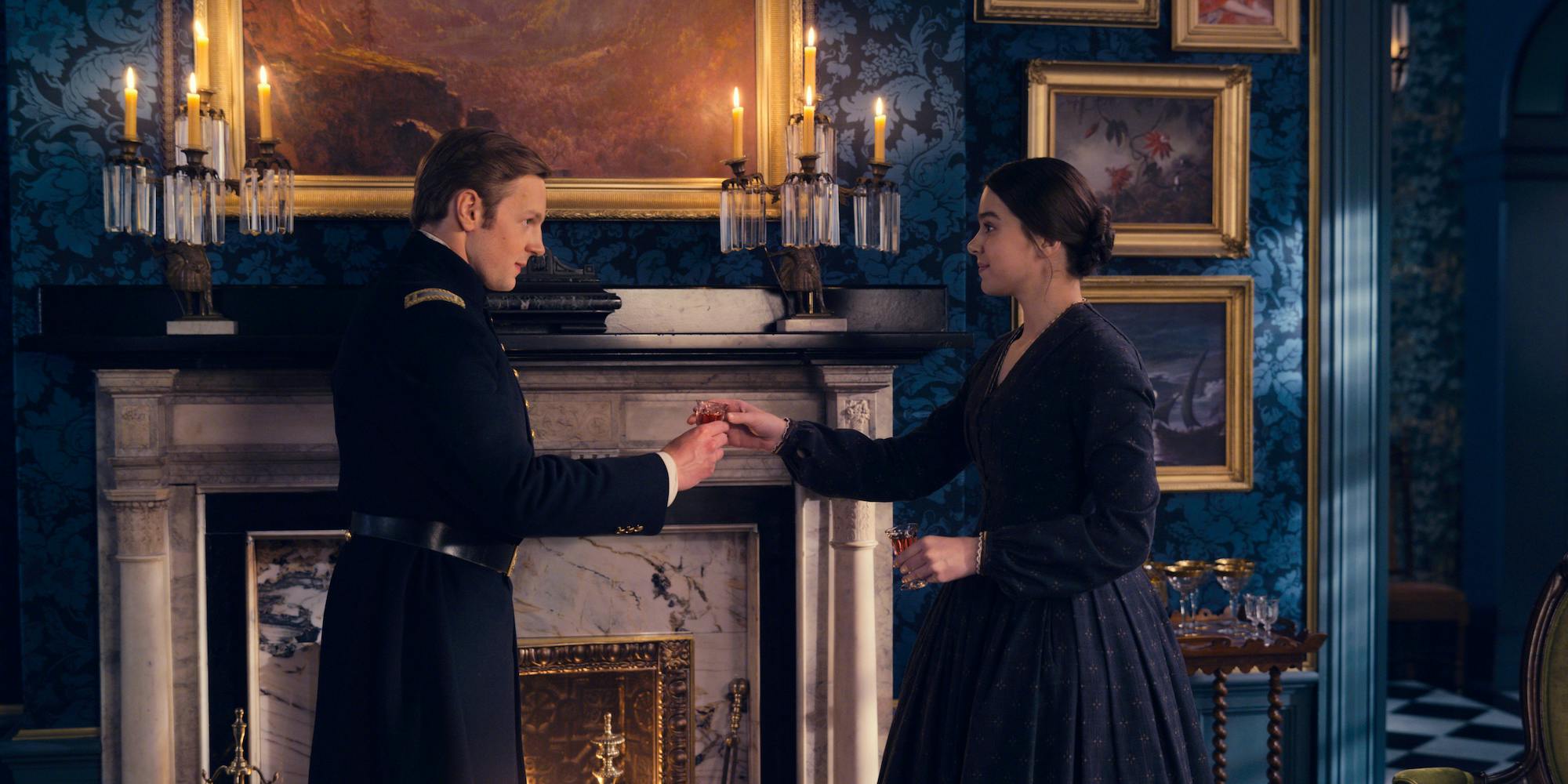 Will Pullen and Hailee Steinfeld in “Dickinson” season three, premiering November 5, 2021 on Apple TV+.