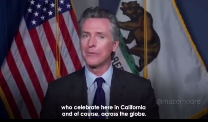 A doctored video of Gov. Gavin Newsom that led to conspiracy theories.