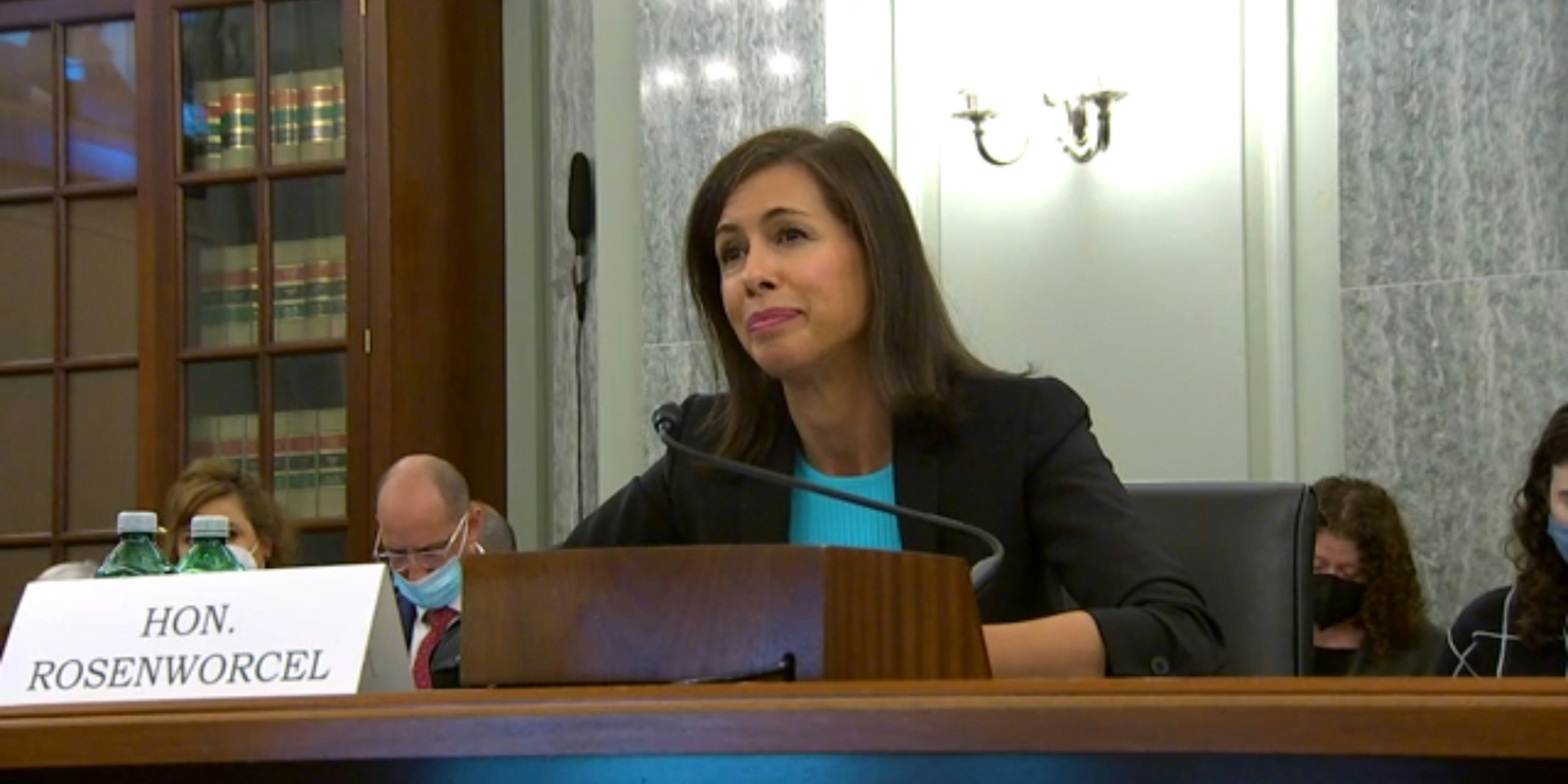 FCC Chairwoman Jessica Rosenworcel at a confirmation hearing in the Senate on Wednesday.