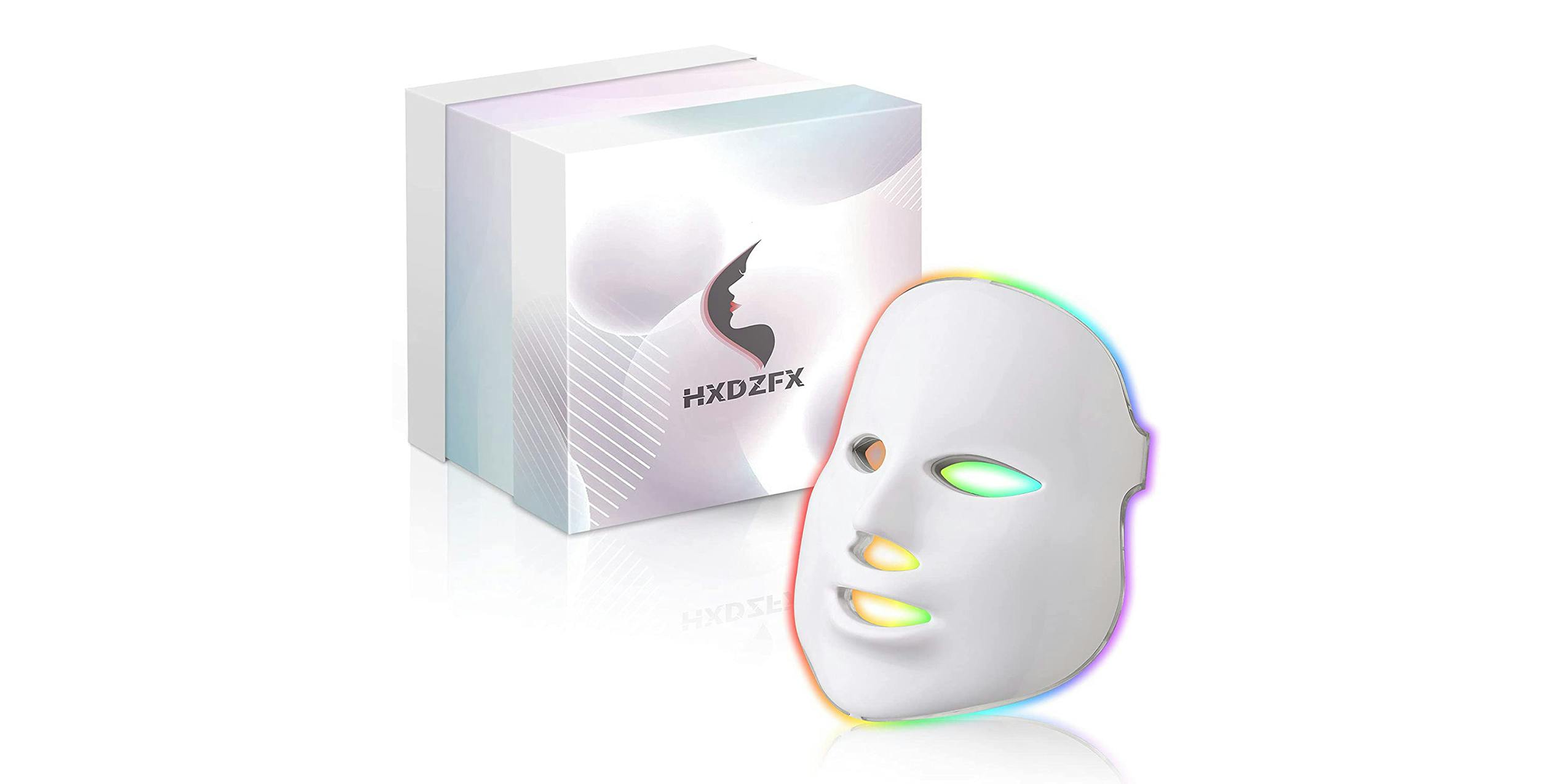 LED Face mask with a multi-color glow.