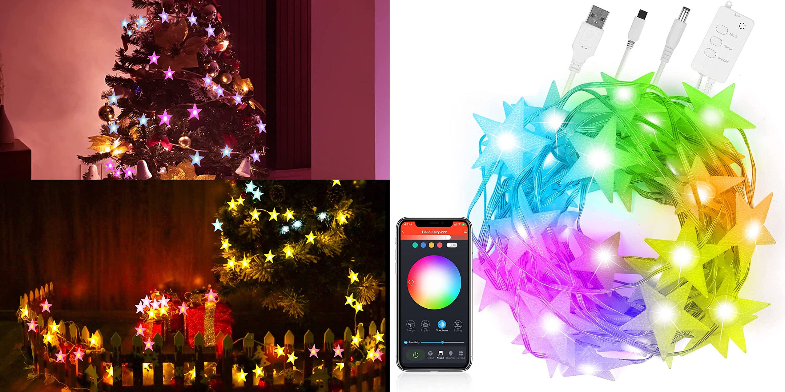 Smart Color Changing Christmas Lights: 131ft 400 LED WIFI App