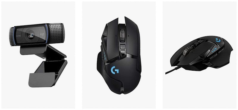 Logitech webcams, gaming mice, and keyboards