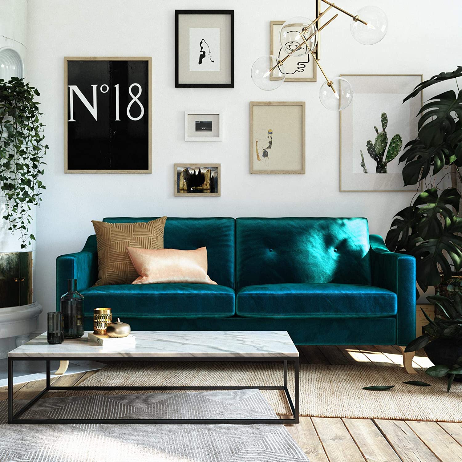 Green Velvet loveseat