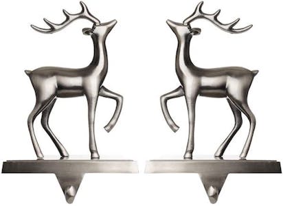 Christmas home decor metal reindeer stocking hooks