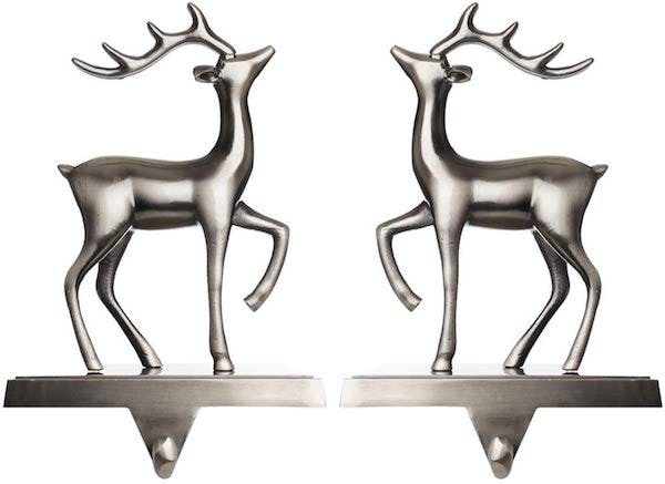 Christmas home decor metal reindeer stocking hooks