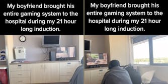 boyfriend brings gaming system to delivery room