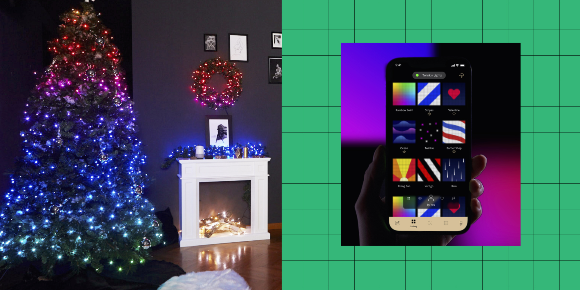 Details about   App Remote Control Christmas Tree Decor Lights Custom LED String Lights Lantern 
