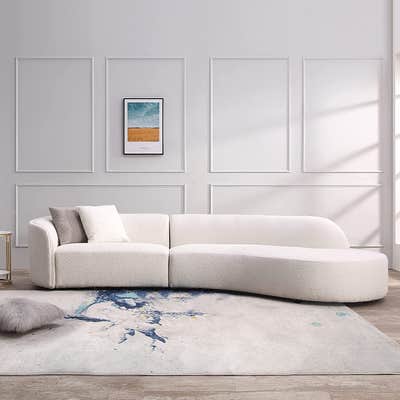 Boucle curved sofa for best black friday furniture deals