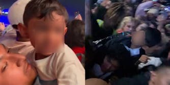 young child in Astroworld crowd