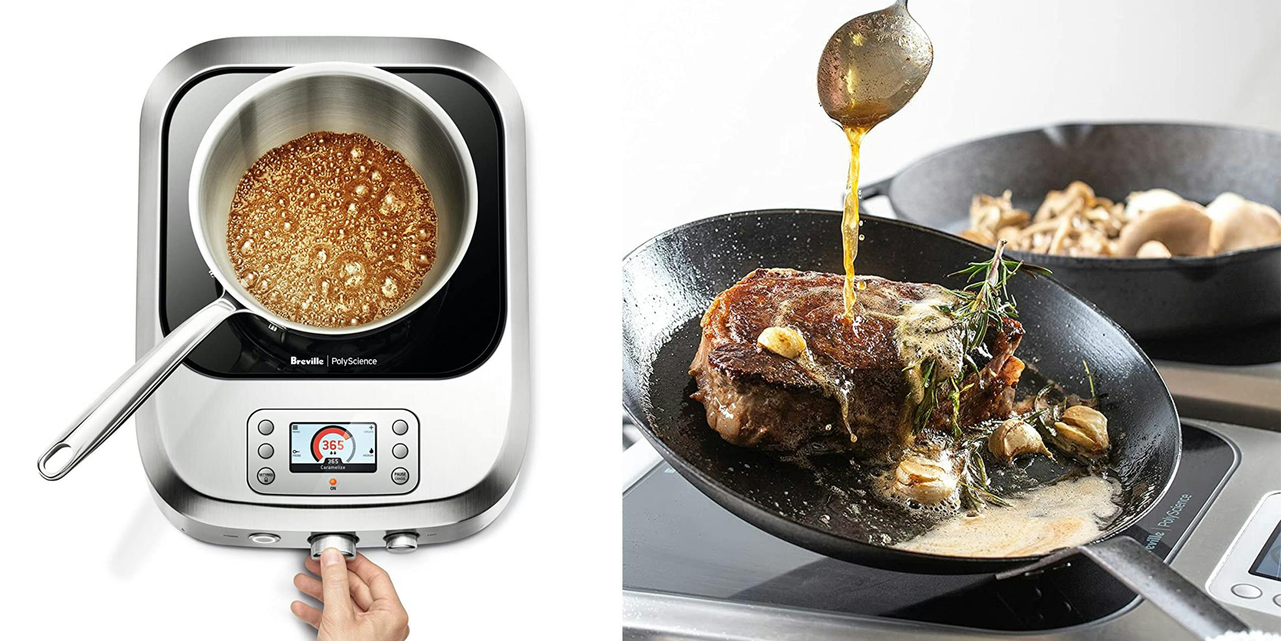 One of the best kitchen gadgets Breville Control Freak induction cooktop making caramel and steak.