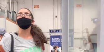 In a TikTok, a woman is seen yelling at a child in Costco.