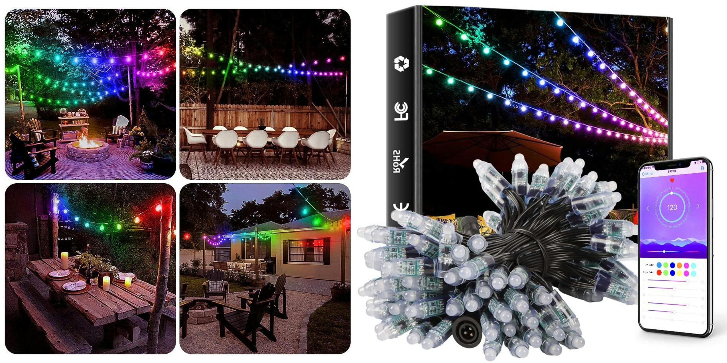 Elight Outdoor Smart Christmas Lights decorating the outdoors.