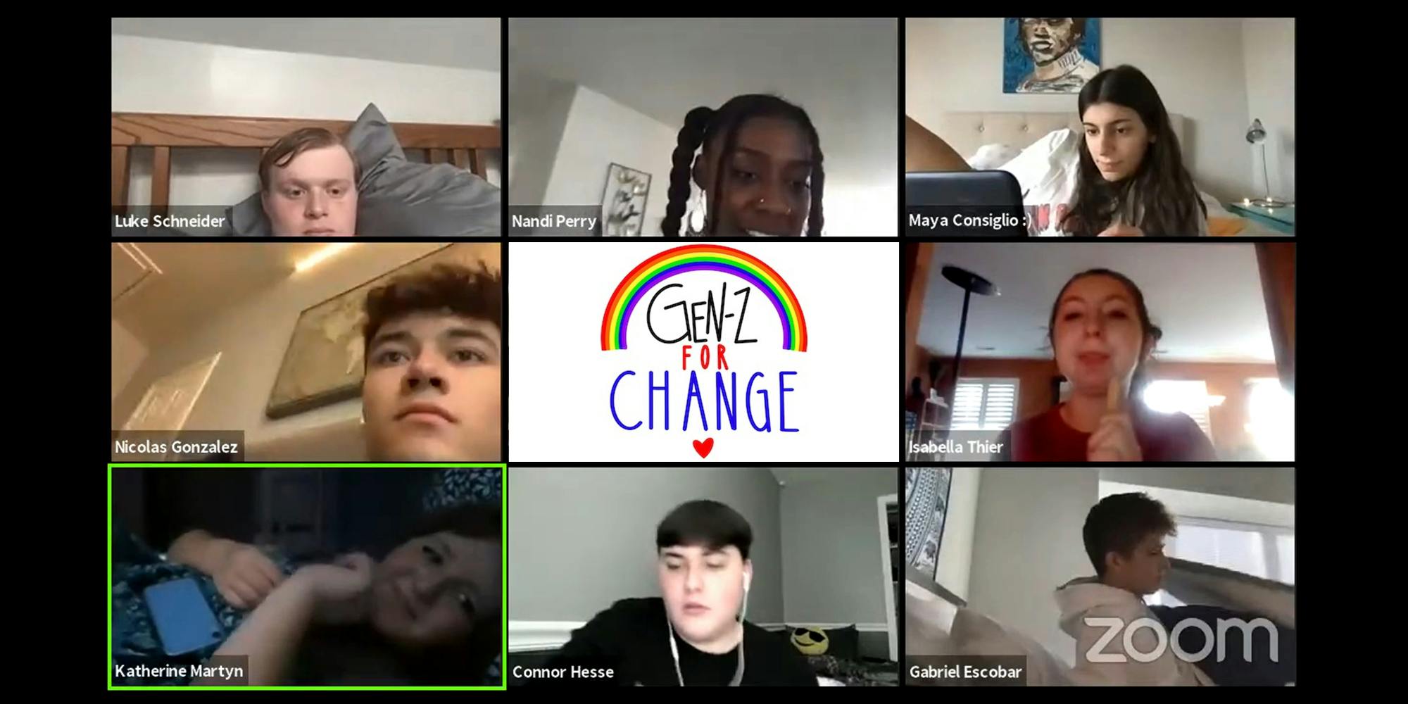 Gen-Z for Change Zoom meeting