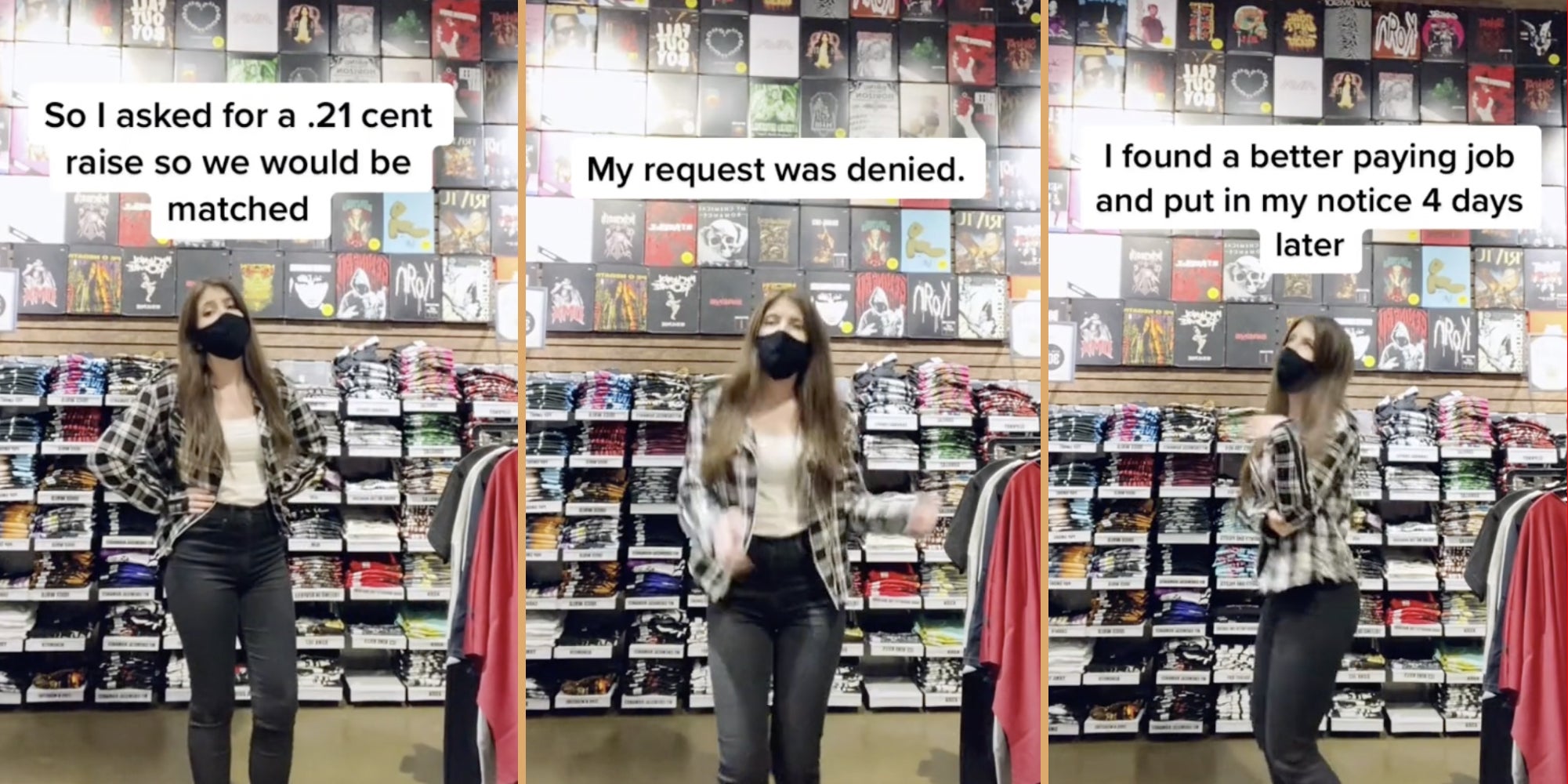 woman dancing in hot topic