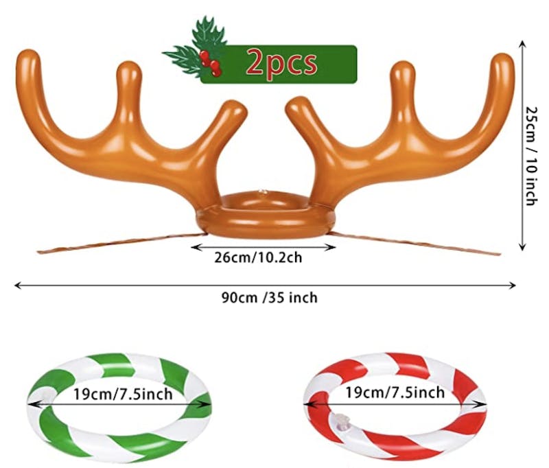inflatable reindeer antler ring toss game